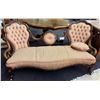 Image 2 : VICTORIAN SETTEE ON PORCELAIN CASTERS 71" W X 34" D