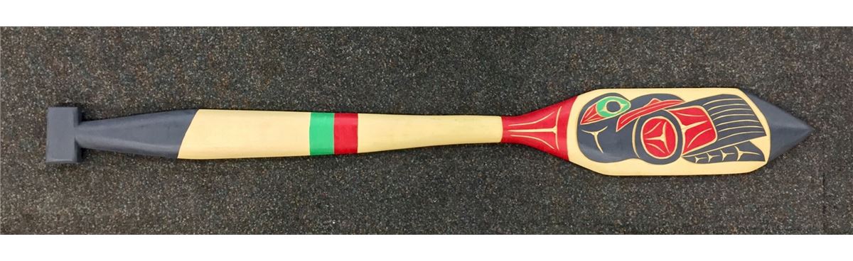 LAURENCE ANDREW, HAND CARVED PADDLE