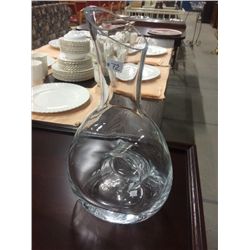 Clear Glass Wine Craft (small chip on lid) (12" high)