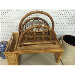 Wicker Magazine Holder and Tray