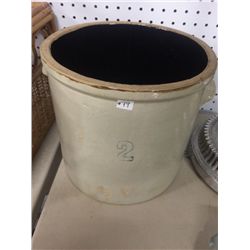 St. Joihn, N.B. 2 Gallon Pottery Crock (9.5" high, 10" diameter)