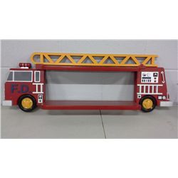 Vintage Hard Plastic Fire Truck Wall Shelf