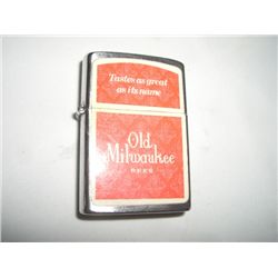 VERY RARE VINTAGE *OLD MILWAAUKEE BEER-KOREA* LIGHTER!! LIGHTER CAME OUT OF SAFE!!