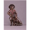 1900's girl and dog bank. (Size: See last photo for