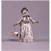 Girl with basket metal figurine (Size: See last photo
