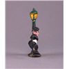 Image 2 : Hand painted cast iron figurine of man swinging on lamp