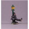 Image 3 : Hand painted cast iron figurine of man swinging on lamp