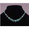 Image 1 : Native American green turquoise necklace. (Size: See