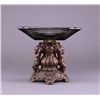 Image 1 : Art Deco ashtray with cherubs and smokey glass. (Size: