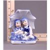 Image 6 : Dutch ceramic figurine of children under a umbrella.