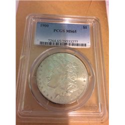 1900 MORGAN SILVER DOLLAR MS65 PCGS