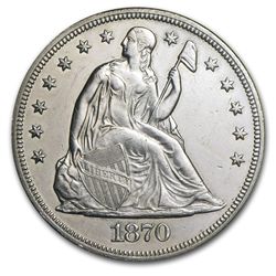 1870-CC Liberty Seated Dollar Unc, PCGS Value MS-62 $32,000