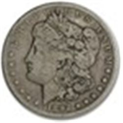 1892-CC MORGAN SILVER DOLLAR VG RARE DATE