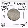 Image 1 : 1883 *1ST YEAR* LIBERTY "V" NICKEL *RARE AU HIGH GRADE* RED BOOK VALUE IS $30.00+!! COIN CAME OUT OF