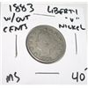 Image 1 : 1883 *1ST YEAR* LIBERTY "V" NICKEL *RARE MS HIGH GRADE* RED BOOK VALUE IS $40.00+!! COIN CAME OUT OF