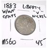 Image 1 : 1883 *1ST YEAR* LIBERTY "V" NICKEL *RARE MS-60 HIGH GRADE* RED BOOK VALUE IS $45.00+!! COIN CAME OUT