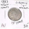 Image 1 : 1883 *RARE-1ST YEAR* LIBERTY "V" NICKEL *RARE AU HIGH GRADE* RED BOOK VALUE IS $30.00+!! COIN CAME O