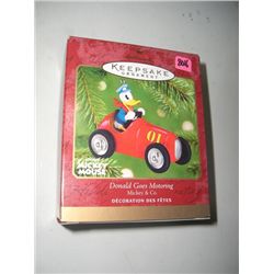 2001 HALLMARK KEEPSAKE ORNAMENT-NEW IN THE BOX *DISNEY'S-DONALD DUCK MOTORING* ORIGINAL PRICE $12.95