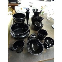 Lot of Black Glass