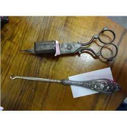 Candle Snuffer & Sterling Boot Hook