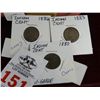 Image 1 : 3 Indian Cent 1886, 1883, 1880 - 3 Times the Money