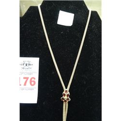 14 KG Bolo Style w/Garnet Necklace