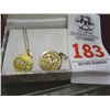 Image 1 : Necklace w/2 Jewish 18 KG/Zodiac 9 KG Signed Pendant