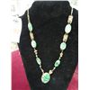 Image 1 : Estate Charm & Jade (?) Necklace