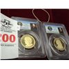Image 1 : 2-Pack of Graded Proof 69-D Cameo Presidential Dollars
