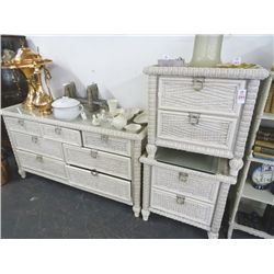 American Drew Wicker Dresser & Nightstands