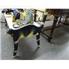 Image 2 : Carved Wood Cat Stenciled Accent Bench