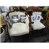 Image 1 : 2 Ornate Carved Wood Trim Chairs - 2 Times the Money