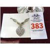 Image 1 : Sterling & Diamond Chip Heart Necklace