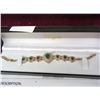 Image 1 : Sterling 32 Marquis Emerald & 129 White Topaz Bracelet