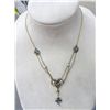Image 1 : 14 KG Pearl & Blue Topaz Necklace