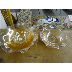 3 Carnival Glass Dish Iris - Herringbone