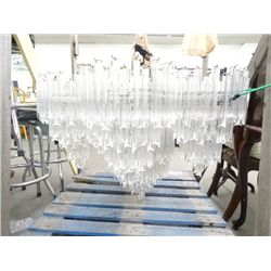 Large Chandelier- Hollywood Regency Style - Lucite Acrylic Prisms