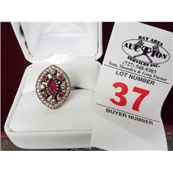 Genuine Ruby Estate Ring - Marked .925