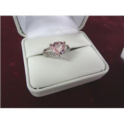 Pink Sapphire Ring - Marked .925