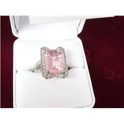 5 Ct. Pink Topaz Estate Ring - Marked .925