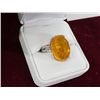 Image 1 : 7 Ct. Genuine Mexican Fire Opal Ring - Marked .925