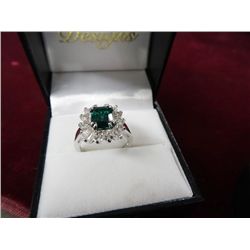 London Emerald Estate Ring - Marked .925