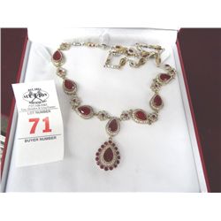 Custom 18 Ct. Genuine Ruby Estate Necklace