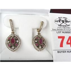 Genuine Ruby Estate Earrings