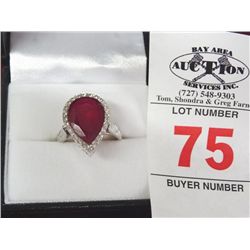 4 Ct. Pear Cut Genuine Ruby Estate Ring