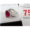 Image 2 : 4 Ct. Pear Cut Genuine Ruby Estate Ring