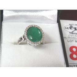 3 Ct. Genuine Emerald Estate Ring - Marked .925