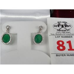 4 Ct. Genuine Emerald Estate Earrings