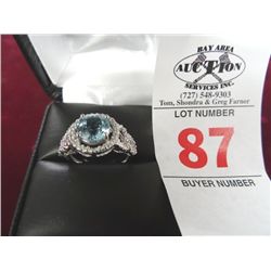 Blue Topaz & Diamond Ring