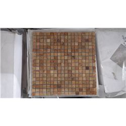 10 BOXES APPROX 50 PIECES 12X12 MOSAIC IMPERIAL WOODGRAIN 5/8" RETAIL VALUE 1147.50 AT 22.95 PER SQ 
